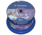 DVD+R 4.7 Gb VERBATIM*16 full inkjet по 50 шт. в банке   (200) Verbatim