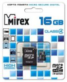 MicroSDHC 16 Gb MIREX class 4 + адаптер SD Mirex