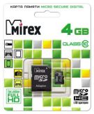 MicroSDHC 4 Gb MIREX class 10 + адаптер SD Mirex
