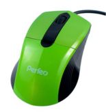 Мышь PERFEO PF-203, опт., зелёная, 1000 DPI, USB Perfeo