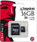 MicroSDHC 16 Gb KINGSTON class 10 UHS-I 45MB/s + адаптер SD Kingston