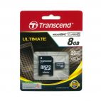 MicroSDHC 8 Gb TRANSCEND class 10 + адаптер SD Transcend