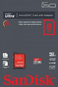 MicroSDHC 8 Gb SANDISK Ultra class 10 + адаптер 48 MB/сек SanDisk