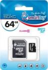 MicroSDXC 64 Gb SMART BUY class 10 + адаптер SmartBuy