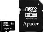 MicroSDHC 8 Gb APACER class 4 + адаптер SD Apacer