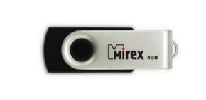 USB-Flash 4 Gb MIREX Swivel Rubber Black складной Mirex