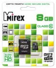 MicroSDHC 8 Gb MIREX class 10 + адаптер SD Mirex
