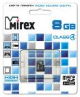 MicroSDHC 8 Gb MIREX class 4 без адаптера Mirex