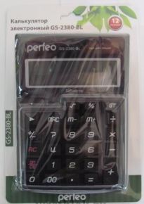 Калькулятор PERFEO GS-2380-BL, бухгалтерский, 12 разрядов, чёрный Perfeo