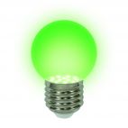 Лампа UNIEL G45 0,65W, E27, зеленый (10) UNIEL