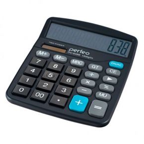 Калькулятор PERFEO SDC-838B, бухг., 12 разрядов, чёрный Perfeo