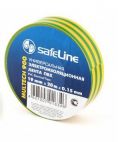 Изолента SAFELINE 19мм/20м желто-зеленая (10/200) SAFELINE