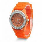 Часы наручные Geneva Classic со стразами оранжевый Geneva