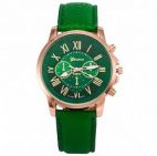 Часы наручные Geneva Platinum с кожаным ремнем зеленый Geneva
