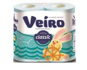 Туалетная бумага Linia VEIRO Classic 2 слоя 4шт/уп голубая рулон 17м (12/576) VEIRO
