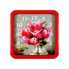 Часы настенные 21 Beк квадрат пластик 30*30 Красные (10) 21 век Свет
