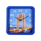 Часы настенные 21 Beк квадрат пластик 30*30 Мост (10) 21 век Свет