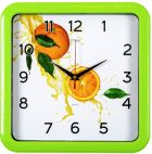 Часы настенные 21 Век квадрат пластик 30*30 Апельсин (10) 21 век Свет