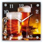 Часы настенные 21 Век квадрат стекло 25*25 Пиво (5) 21 век Свет