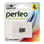 MicroSDHC 4 Gb PERFEO class 10 без адаптера Perfeo