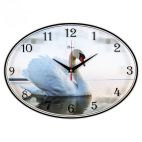 Часы настенные 21 Век овал стекло 24*34 Лебедь (5) 21 век Свет