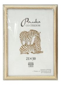 Фоторамка пластик 21*30 Зебра 1,7мм 3904 золото (25) Zebra