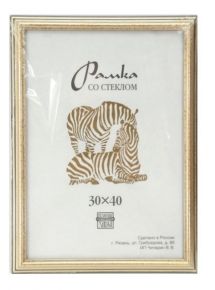 Фоторамка пластик 30*40 Зебра 1,7мм 3904 золото (15) Zebra