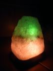 Солевая лампа Скала 4-5 кг с зеленой лампочкой Берег мечты