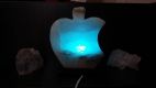 Солевая лампа Яблоко-Apple 2-3 кг с голубой лампочкой Берег мечты