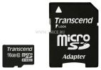 Карта Micro SDHC - 4 GB "Transcend" Class10+адапте Transcend